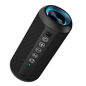 Ortizan 휴대용 출력 24W LED 캠핑 방수 우수한 블루투스 스피커 IPX7 X10, 검정
