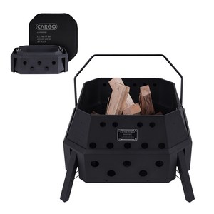 카고컨테이너 캠핑 이중연소 접이식 원액션 휴대용 화로대 파이어 핏 맥스, 1개