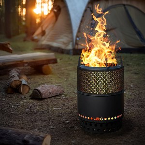 레토 이중연소 원통형 캠핑 화로대 장작 불멍 바베큐그릴 LCP-SB07