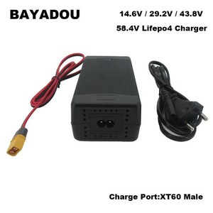 SJT150E 14.6V 10A 배터리 36V 리튬인산철(LIFEPO4) 29.2V 48V 12V XT60 고속 58.4V 3A 43.8V 5A 충전기 인산철 커넥터 24V