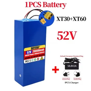 쿠쿠스토어 새로운 52V 20Ah 14S5P 전기 스쿠터 배터리 1850 리튬 팩 산악 자전거 고전력 BMS 포함