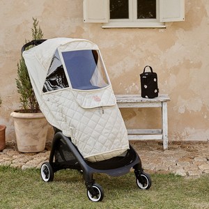 돗투돗 부클 와펜 유모차 방한 커버, 1개, 베이비바니(아이보리)