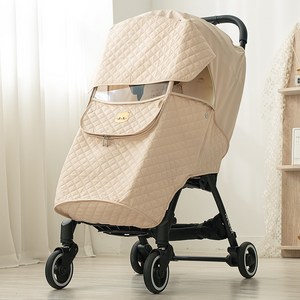 마롤로뜨 빌리지 유모차 방한커버 방풍커버 방수커버 범용 부가부 줄즈 트라이크 디럭스 절충형, 1개, 방한(패딩)커버_꼬냥이(베이지)