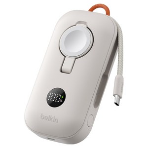 벨킨 부스트차지 프로 Apple Watch 겸용 10K 초고속 충전 45W 디스플레이형 보조배터리 C타입, 샌드, BPD012fqSA