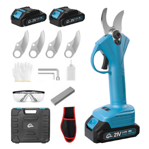 YUON 전기 전동 충전 전지가위 21V 풀세트 28mm 충전식 정전 고지 나무 가지치기, 1개