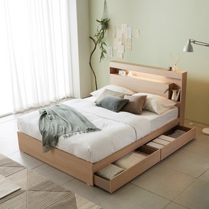 베드리움 코드 FREE 무선충전 LED 수납형 침대 SS Q, 화이트