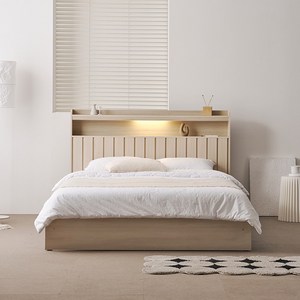 프린홈 멜로디 LED 스탠다드 일반 침대+잇템 본넬 매트리스, 메이플