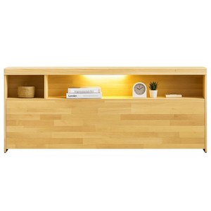 라자가구 소담 삼나무 원목 115 낮은형 LED 선반형 수납 침대 헤드 보드