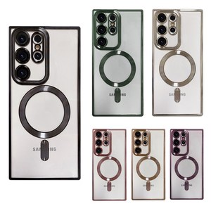 갤럭시S25울트라 (S938) 맥세이프 라인 메탈 풀커버 젤리 케이스