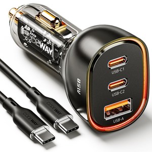 코드웨이 차량용 시거잭 고속 충전기 + C타입 초고속충전케이블 세트