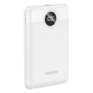코끼리 고속충전 미니 LCD 잔량표시 PD 22.5W 보조배터리 10000mAh, 화이트, KPB-RM10P1A1
