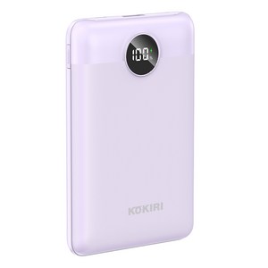 코끼리 고속충전 미니 LCD 잔량표시 PD 22.5W 보조배터리 10000mAh C타입 USE-A, 퍼플, KPB-RM10P1A1