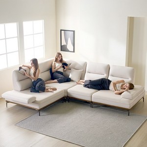 웰퍼니쳐 누아 더블 스윙 패브릭 소파_코너형, 라이트베이지