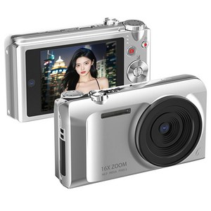 MOKIN S11 빈티지 미니 디지털 카메라 4K DH 6400W 픽셀 + 64GB sd카드, 실버