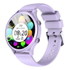 Luxeed 통화가능 스마트워치 1.27인치 원형 대화면 한국어 지원 운동 추적 밴드, 블루투스, 42mm, Lavender