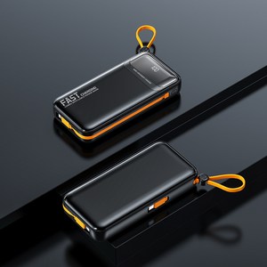 보조배터리 고속 충전 대용량 30000mAh 신고 없이 바로 기내 반입 가능 Lightning Type-C 충전 케이블 내장 야외 캠핑이 더 안심