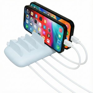 팝폰 104W 5포트(C핀/C핀/8핀/8핀/5핀) PD PPS 업소용 초고속 멀티충전기 TC70, 파스텔블루, 1개