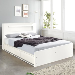 (매트포함)보루네오 100%국내제작 LED 멀티수납 고급형 통서랍 침대프레임 SS Q+독립스프링 유로탑 세트(수도권 희망일배송,방문설치), 10.블리스(화이트) 독립스프링 유로탑