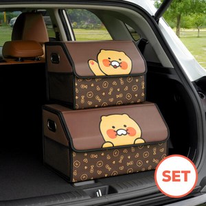 아트박스/카카오프렌즈 (소형+대형 SET) 춘식이 클리어 차량용 트렁크 보관함