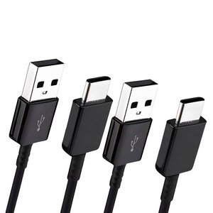 [1+1] 삼성 정품 C타입 고속 충전케이블, 데이터 통신케이블, 블랙, 화이트 1.5m, 1m