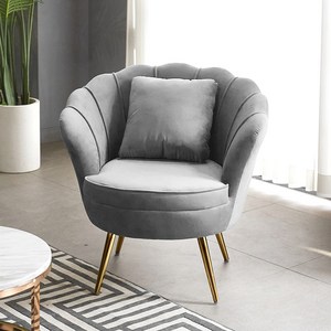 릴리 1인 소파 북유럽 패브릭 모던 벨벳 골드 쇼파, 그레이-골드다리