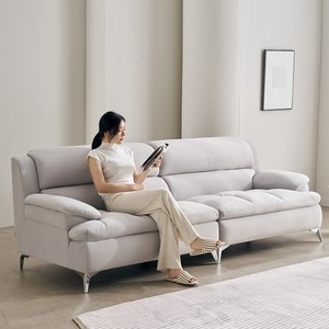 프린홈 어니 패브릭 3인용 소파 4인용 소파, 라이트그레이