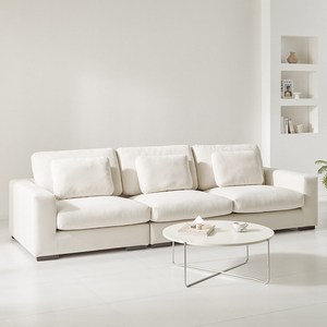 채움가구 플레노 아쿠아텍스 4인용 소파 + 전용쿠션 3p 세트 방문설치, 아이보리