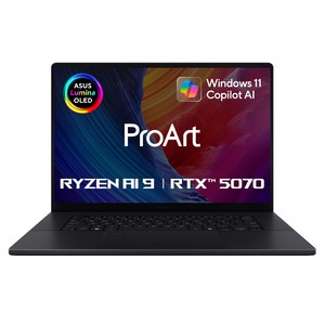 에이수스 2025 프로아트 P16 라이젠 AI 라이젠 AI 300 시리즈 지포스 RTX 5070, 나노 블랙, 2TB, 64GB, WIN11 Home, H7606WP-ME042W