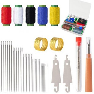 1세트=41개 의류재사용바늘세트 실 강철 바늘 세트 가정용 큰 바늘 구멍 재봉 도구 세트 가성비 36종 세트 가정용 실끼우개 셋트 사은품 랜덤 증정