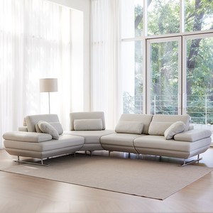 모던홈즈 셉템버 리프트업 스윙 천연가죽 4인 코너형 소파