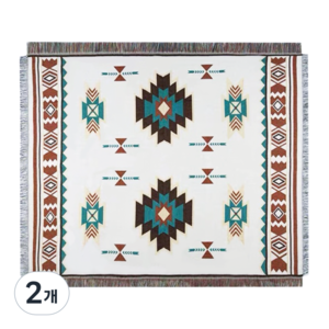 타닥 에스닉 블랭킷 캠핑 러그 소파 블랭킷 담요, 2개, 선셋 브리즈