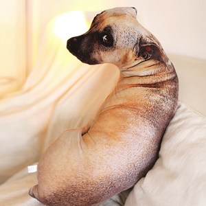 허니잼 눈치보는 리얼 강아지인형 쿠션 베개 쓸데없는 웃긴 선물 동물 봉제인형 50cm