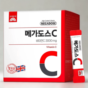 고려은단 메가도스C 비타민C 3000mg X 100포 고함량 하루한포 간편한 스틱