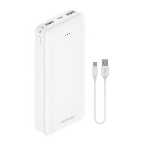 스마텍 듀얼포트 슬림보조배터리 20000mAh c타입 케이블