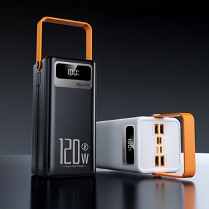 [5시건 당일배송] 초고속충전 100000mAh 초대용량 보조배터리 야외 캠핑 차박 낚시, 블랙