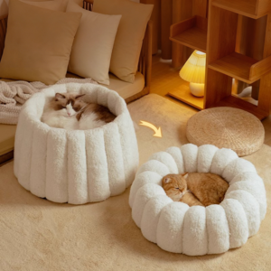 콜콜러브 겨울용 보온 고양이 하우스 반려동물 방석 접이식 2가지 용도 포근한 포용감 안전감 보온