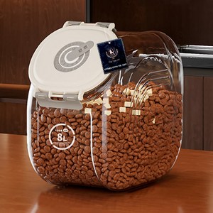 딩동펫 반려동물 강력 밀폐 다이얼 대용량 투명 사료통 소형