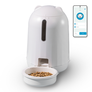 페키움 어플 연동 스마트 자동 급식기 정량배식 강아지 고양이 WIFI, 1세트, 3L, 화이트