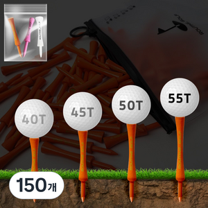 루틴골프 높이조절 우드티 골프티 나무티 골프티꽂이 루틴골프티 50P, 150개, 오렌지