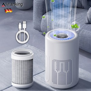 Alwanking 독일 미니 공기청정기 360도 음이온 UV살균 소형 공기청정기 저소음 원룸 가정용