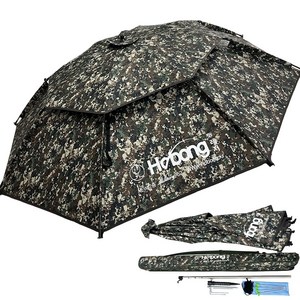 호봉실업 호봉레져 26년형 블랙 암막 코팅 52인치 2층 파라솔 세트