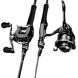 루어 초보자 전용 카본 로드 세트 ML/M튜닝 건핸들 드랍샷릴 스트레이트 핸들 스피너릴 풀세트 구성 가벼워 조작 쉬움 야외 낚시와 실전 모두 사용 가능 입문자가 함정을 피해 쉽게, 검노색