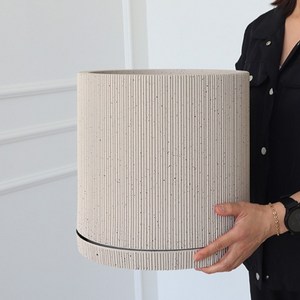 모리앤 베르티노 플라스틱 화분 + 받침 세트 2527, 샌드베이지, 1개