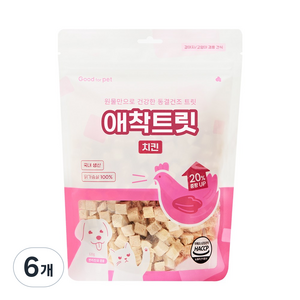 굿포펫 애착 트릿 국내산 동결건조 간식, 치킨, 120g, 6개