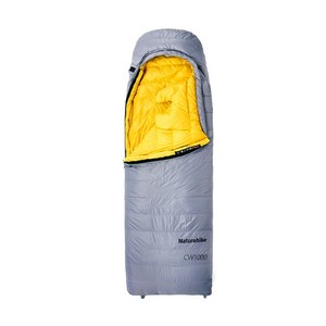 네이처하이크 CW1000 후드 다운 침낭 L, 그레이