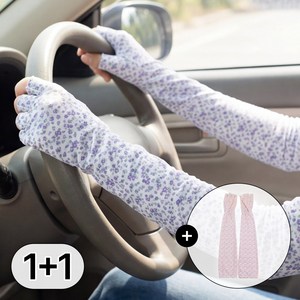 라뷰드 파스텔 꽃무늬 냉감 쿨토시 반장갑 여성 봄여름 얇은 편안한 팔토시 고무 밴딩 가벼운 햇빛 가리개 골프 등산 자전거 캠핑 시원한 양손 덮개