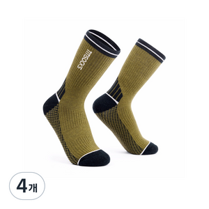 TITISOCKS 메리노 양모 양말, 남녀 공용 편안하고 따뜻함 냄새 억제 및 통기성 적합 등산 하이킹 스키 야외 스포츠용 양모 양말 선물용 박스 포장, 4개, 밀리터리 그린