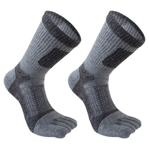 엘쏘 남성용 땀흡수 스포츠 장목 발가락 양말 2켤레