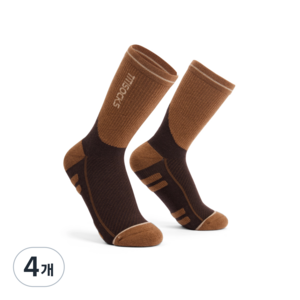 TITISOCKS 등산 트레킹 양모양말 메리노울 남녀공용 스포츠 쿠션 양말 발냄새 억제 기프트 박스 포함 미끄럼 방지 보온 속 스포츠 양말 야외 통풍 편안함, 4개, 딥 브라운