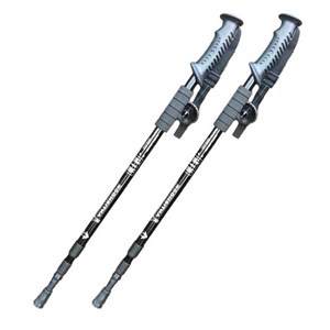 트랙온 등산스틱 초경량 두랄루민 2개 세트, 블랙, 1세트